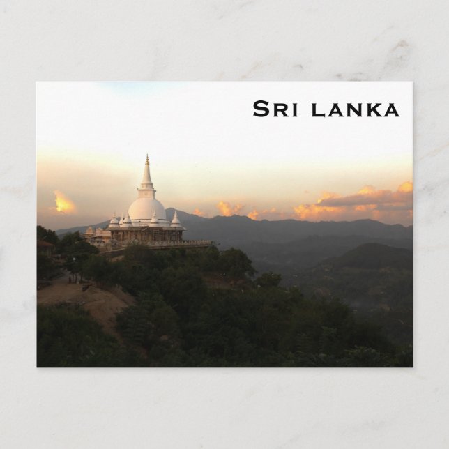 Cartão postal de viagem antiga do Sri Lanka (Frente)