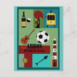 Cartão Postal de Viagem Antiga Lisboa Portugal