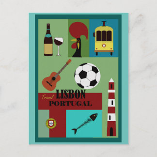 Cartão Postal de Viagem Antiga Lisboa Portugal