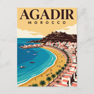 Cartão Postal de Viagem Antigo   Agadir Marrocos 