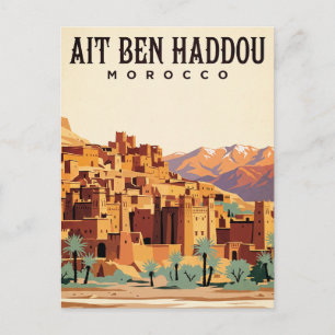Cartão Postal de Viagem Antigo Ait Ben Haddou Ma