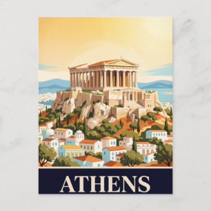 Cartão Postal de Viagem Antigo Atenas