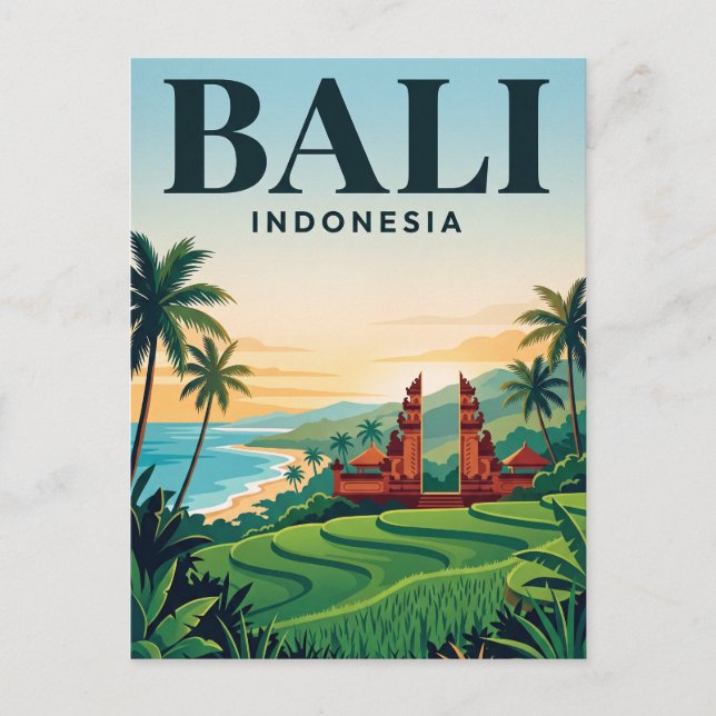 Cartão Postal de Viagem Antigo | Bali (Frente)