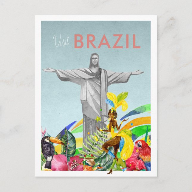Cartão Postal de Viagem Antigo | Brasil (Frente)