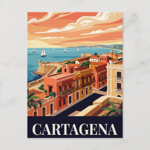 Cartão Postal de Viagem Antigo CARTAGENA