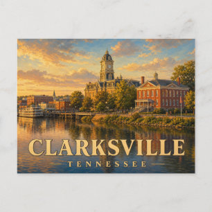 Cartão postal de viagem antigo de Clarksville Tenn
