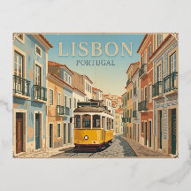 Cartão Postal de Viagem Antigo de Lisboa Portugal