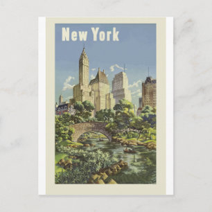 Cartão Postal de Viagem Antigo de Nova York EUA