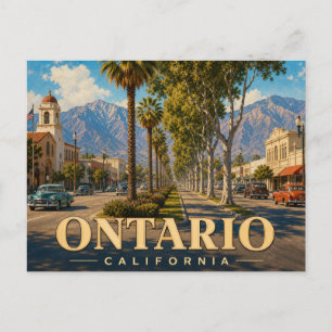 Cartão Postal de Viagem Antigo de Ontario Califórn