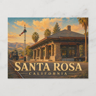 Cartão Postal de Viagem Antigo de Santa Rosa Calif