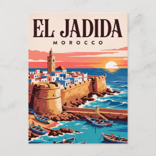 Cartão Postal de Viagem Antigo El Jadida Marroco