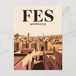Cartão Postal de Viagem Antigo | Fes, Marrocos