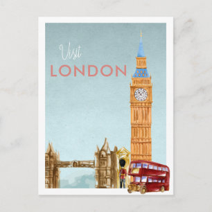 Cartão Postal de Viagem Antigo Londres