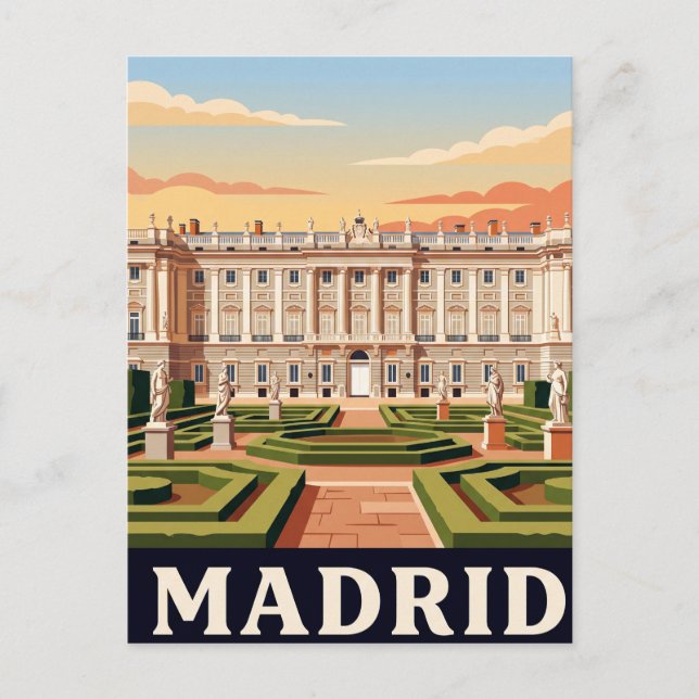Cartão Postal de Viagem Antigo Madrid (Frente)