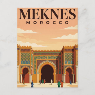 Cartão Postal de Viagem Antigo   Meknes Marrocos