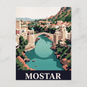 Cartão Postal de Viagem Antigo MOSTAR