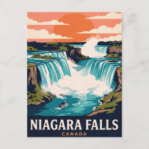 Cartão Postal de Viagem Antigo Niagara Falls Canad