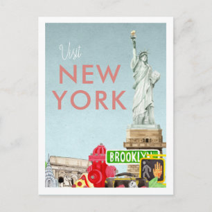 Cartão postal de viagem antigo   Nova York