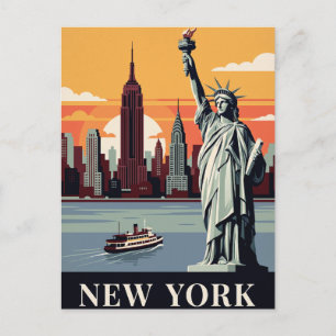 Cartão Postal de Viagem Antigo   Nova York
