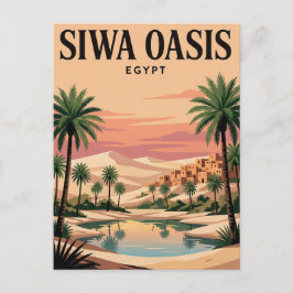 Cartão Postal de Viagem Antigo | Oásis de Siwa, Eg