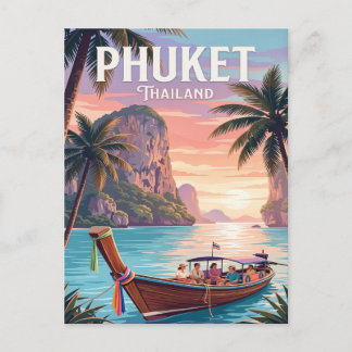 Cartão Postal de Viagem Antigo | Phuket Tailândia