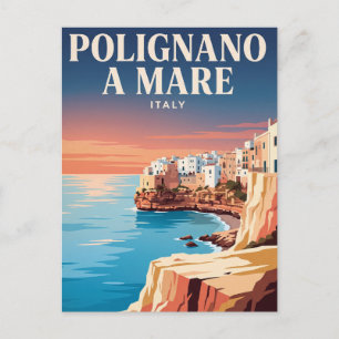 Cartão Postal de Viagem Antigo Polignano a Mare,