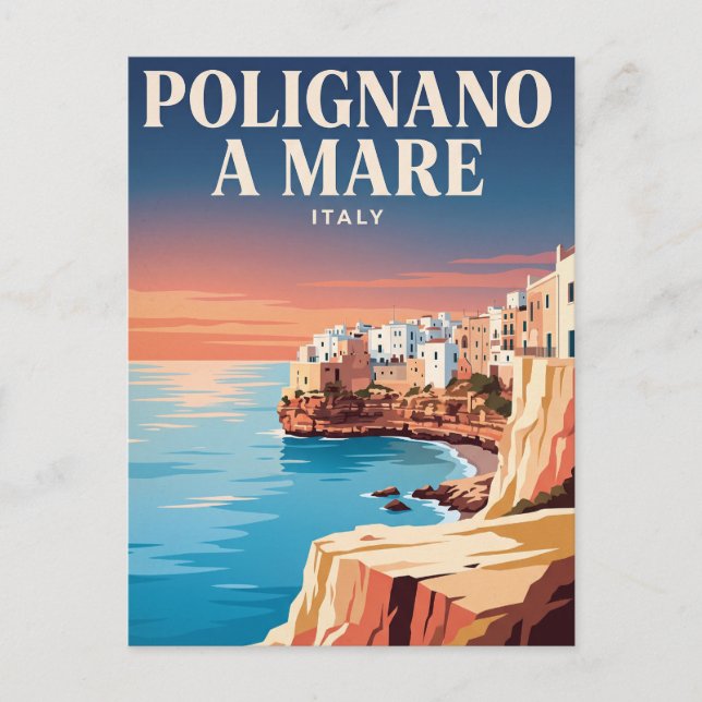 Cartão Postal de Viagem Antigo | Polignano a Mare, (Frente)