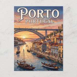 Cartão Postal de Viagem Antigo Porto