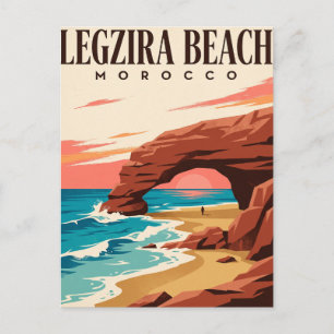Cartão Postal de Viagem Antigo Praia de Legzira