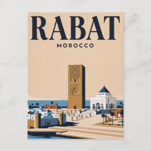 Cartão Postal de Viagem Antigo Rabat, Marrocos