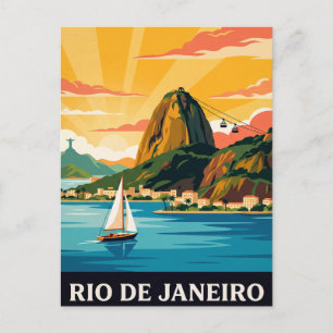 Cartão Postal de Viagem Antigo Rio de Janeiro