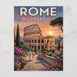 Cartão Postal de Viagem Antigo Roma
