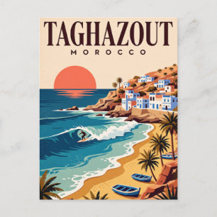 Cartão Postal de Viagem Antigo Taghazout Marroco