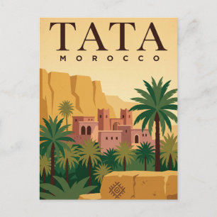 Cartão Postal de Viagem Antigo Tata Marrocos Saa