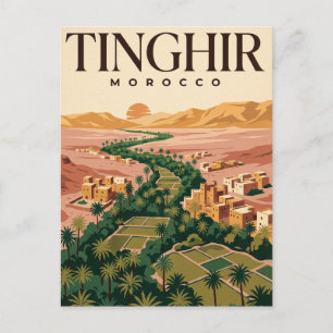 Cartão Postal de Viagem Antigo Tinghir Marrocos
