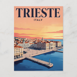 Cartão Postal de Viagem Antigo Trieste, Itália