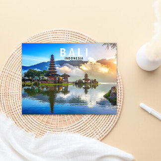 Cartão Postal de Viagem Bali Indonésia