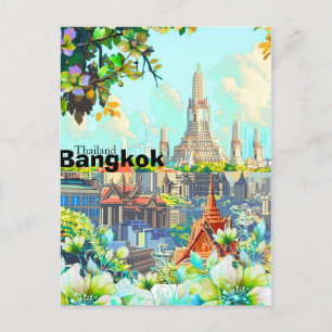 Cartão postal de viagem Bangkok Tailândia, Cartão