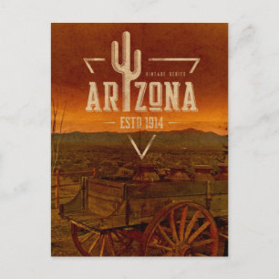 Cartão postal de Viagem da Arizona da série Vint