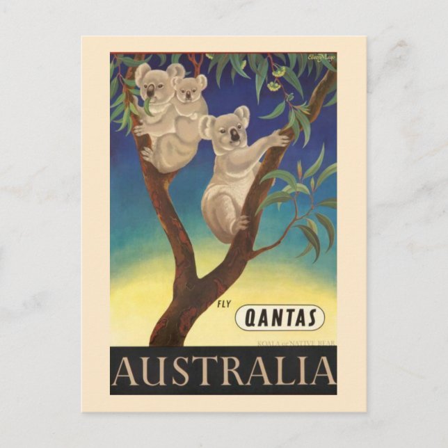 Cartão postal de viagem da Austrália (Frente)