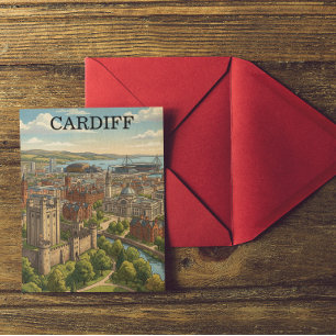 Cartão postal de viagem da cidade de Cardiff, País