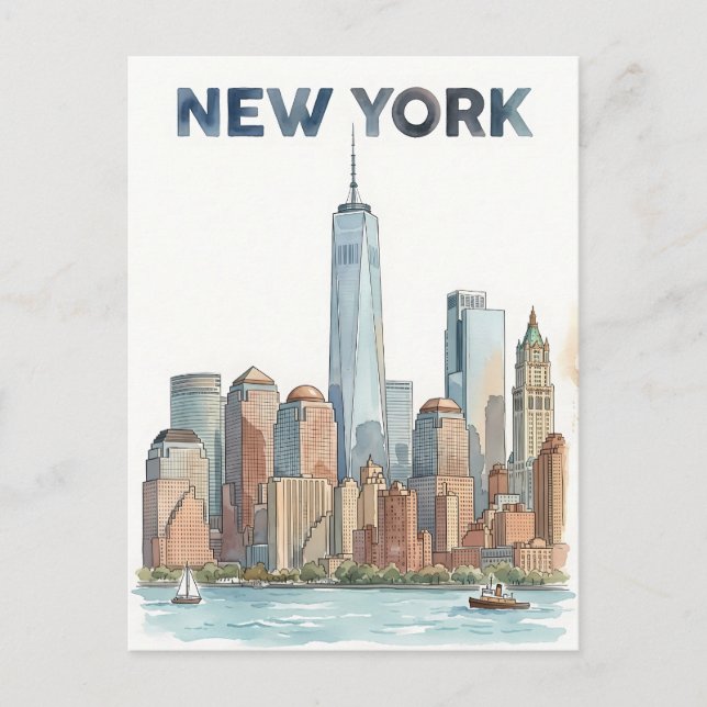 cartão postal de viagem da cidade de Nova York (Frente)