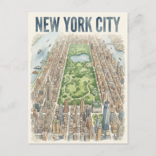 cartão postal de viagem da cidade de Nova York