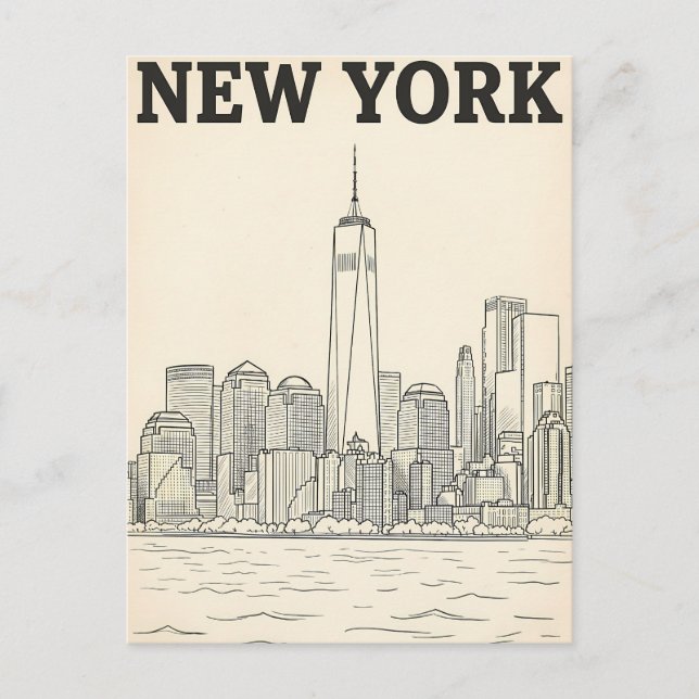 cartão postal de viagem da cidade de Nova York (Frente)