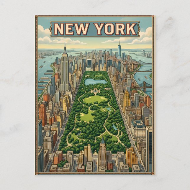 cartão postal de viagem da cidade de Nova York (Frente)