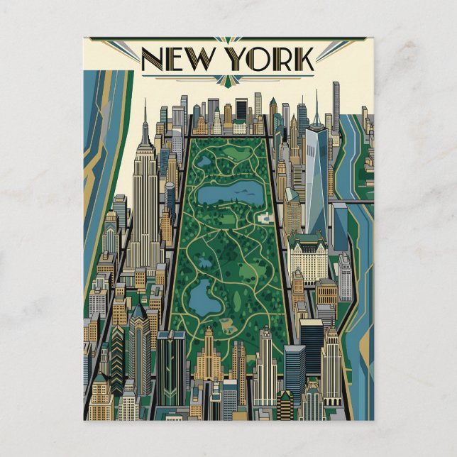 cartão postal de viagem da cidade de Nova York (Frente)