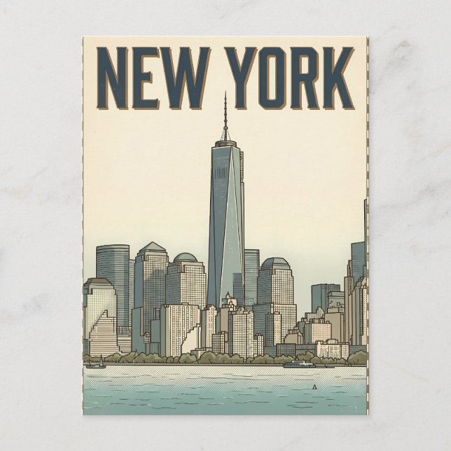 cartão postal de viagem da cidade de Nova York (Frente)