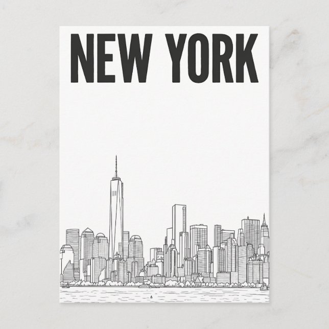 cartão postal de viagem da cidade de Nova York (Frente)