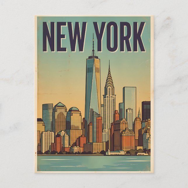 cartão postal de viagem da cidade de Nova York (Frente)