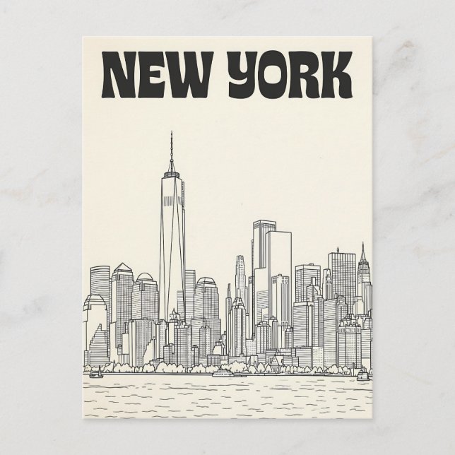 cartão postal de viagem da cidade de Nova York (Frente)